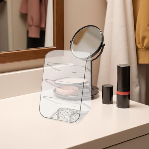 Boîte à stylos transparente en lot de 2 avec base stable pour bureau - 6