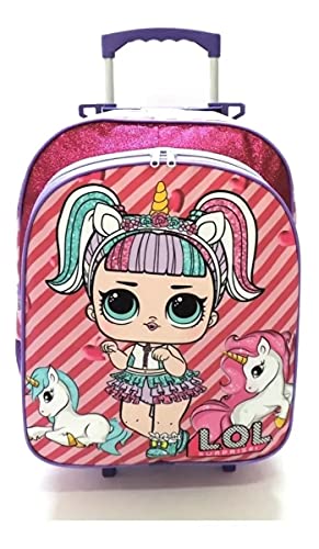 Kit Mochila Escolar Infantil Lol Unicórnio Rodinhas F5 G
