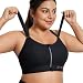 Produktbild SYROKAN Sport BH Damen Ohne Bügel Starker Halt Shock Absorber BH Bequemer Gepolstert Schwarz 90F
