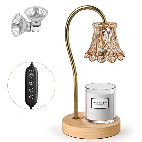 Candle Warmer Lamp, Dimmable Candle Warmer Lantern with Timer, Wax Melt for Scented Candles, Compatible with Candle Small & Large Jar Candles, Top Candle Lamp with 2 Light Bulbs Candle Warmer Lamp, Dimmable Candle Warmer Lantern with Timer, Wax Melt for Scented Candles, Compatible with Candle Small & Large Jar Candles, Top Candle Lamp with 2 Light Bulbs