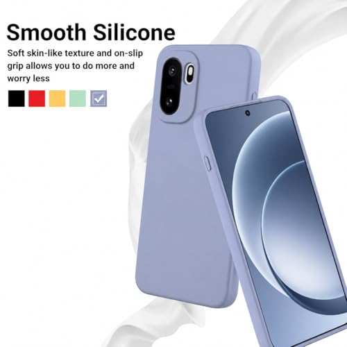 Image of DIZORO Compatible with Oneplus 15R 5G Back Cover with Upgraded Square Edges for Camera Protection Shockproof Flexible Matte Liquid Silicone Mobile Phone Case (Lavender Grey)