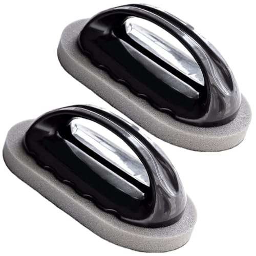 FONDOTIN Esponja de Esmeril para Limpieza Mango Ergonómico 2 Unidades Colores Negro y Marrón Estropajo Abrasivo para Cocina Lavavajillas y Muebles Elimina Suciedad Color Aleatorio