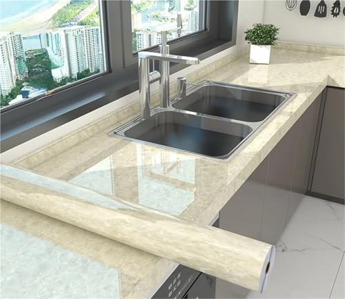 DUNSBY Vinilo Encimera Cocina Papel pintado adhesivo for pared de cocina, diseño mármol, resistente al aceite, papel PVC for, decoración del hogar, película impermeable(Color-04,60cm x 3.0M)