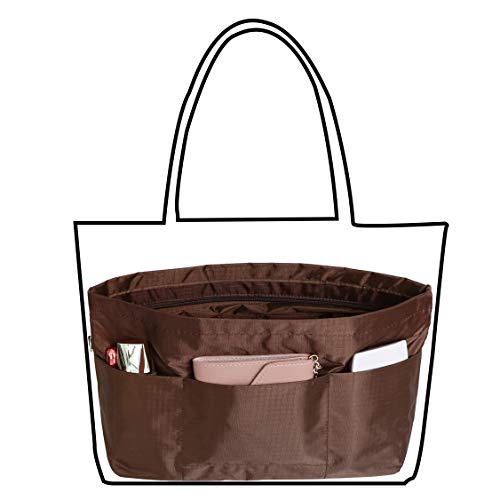 Joqixon Nylon Purse Organizer Insert Tote Organizer Insert With Zipper Closure #TOP4