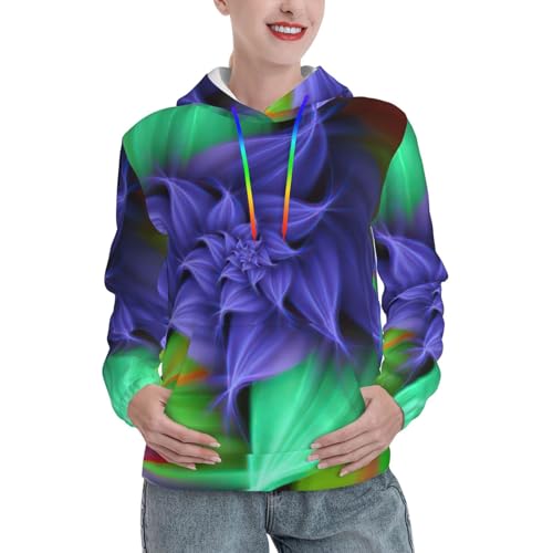 Sweat à capuche imprimé floral femme style abstrait tendance