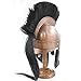 Medieval Warrior Spartan Helmet King Leonidas Helmet Wearable for Adults Black Plume. (Brown)