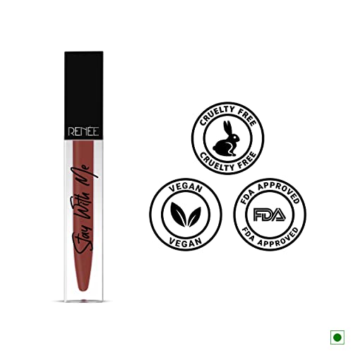 Image of RENEE Stay With Me Matte Lipstick - Play Of Clay l Transfer Proof, Smudge & Waterproof | Long Stay l Highly Pigmented l Velvety, Matte Finish l Enriched with Vitamin E l Travel Friendly l 5 ml