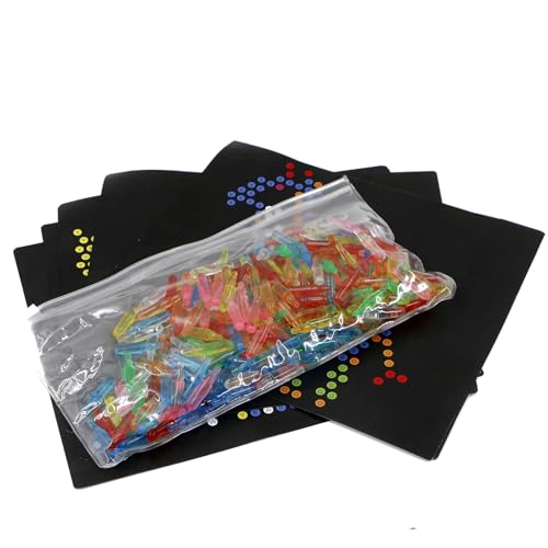 Refill Pegs and Templates Pack for Use with Creative Light Up Board Kids Magic Light Screen Accessories Educational Learning Toys Ages 4+