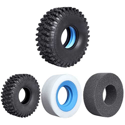 Allinrc 1.9 Crawler Tires And Dual Stage Foams Closed Cell Inner/Soft Outer Foam Inserts For Rc Crawler Car Traxxas Trx4 Trx6 Axial Scx10 Ii Redcat Gen8 (8-Pack) #TOP5