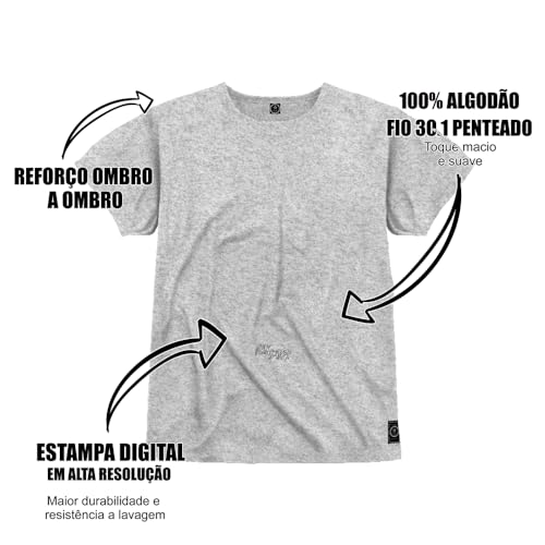 Camiseta Infantil Algodão Estampada Tupac Shackur Cinza 8