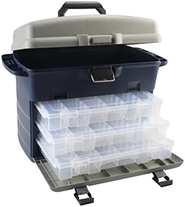 Sjqecyfv Large Tackle Box Organizers and Storage Big Fishing Tackle Box with Drawers Saltwater Catfish Fishing Tool Box 14.5 x 9.5 x 12.2inch