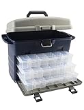 Sjqecyfv Large Tackle Box Organizers and Storage Big Fishing Tackle Box with Drawers Saltwater Catfish Fishing Tool Box 14.5 x 9.5 x 12.2inch (Light Blue)