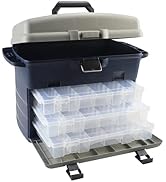 Sjqecyfv Large Tackle Box Organizers and Storage Big Fishing Tackle Box with Drawers Saltwater Catfish Fishing Tool Box 14.5 x 9.5 x 12.2inch(Gray Blue) : Sports & Outdoors