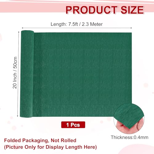 Image of MECCANIXITY Crepe Paper Roll 7.5ft Long 20 Inch Wide for Wedding Ceremony Various Large Festivals Decoration, Green