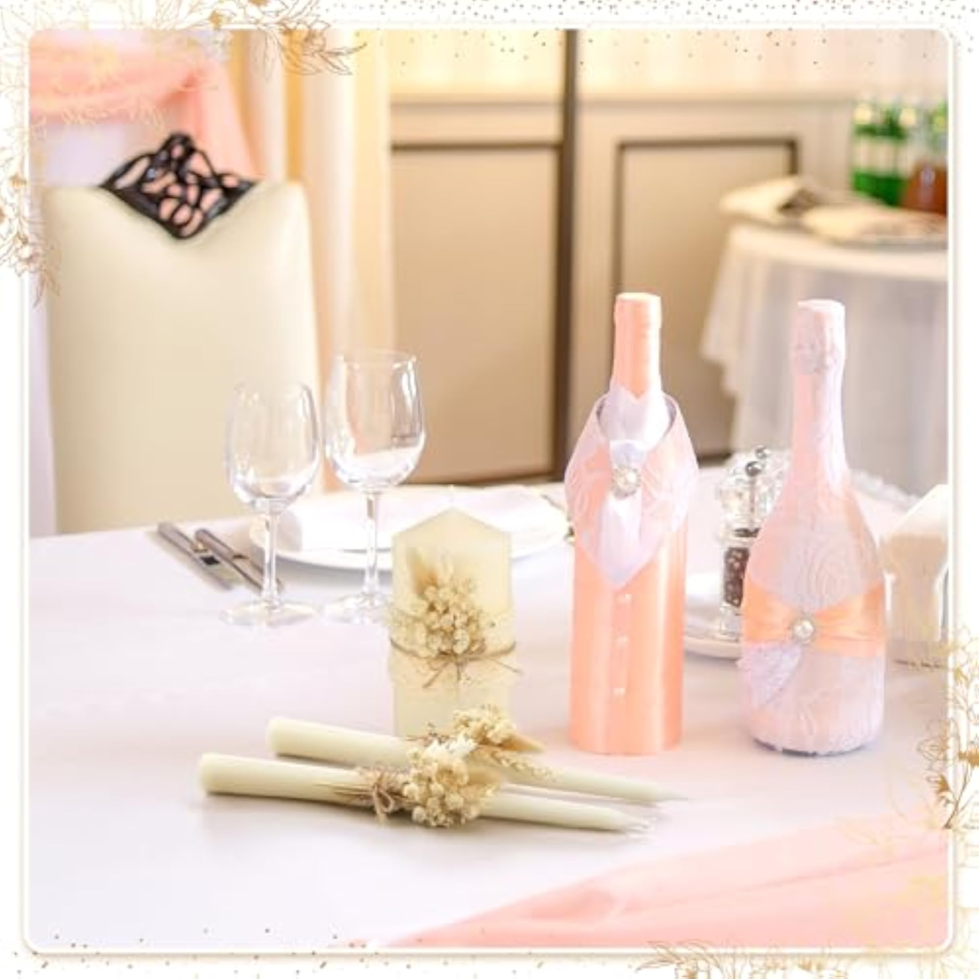 3pc Rustic Unity Candles Wedding Ceremony Set