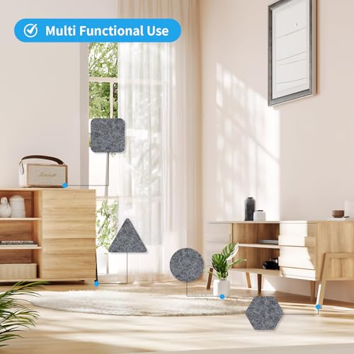 Filzgleiter Selbstklebend, 10 Stück 16 x 20cm - 5mm, Filzgleiter für Stühle, Filzmatten zum Zuschneiden, Filz Selbstklebend, Hochwertigem Nadelfilz für Möbelgleiter Stuhlgleiter (Dunkelgrau‌)