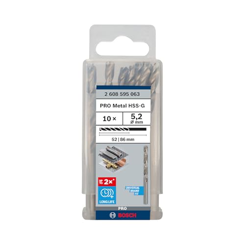 Bosch 10x PRO Metal HSS-G Spiralbohrer, 5,2 x 52 x 86 mm, 10-tlg. – Ansicht 3