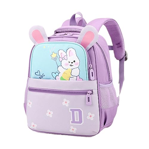 Uniyoung Toddler Backpack Kids Kindergarden Backpack Baby Child School Bag Daypack Rucksack with Animal Design for 3-6 Years Old Boys and Girls (Purple Rabbit)