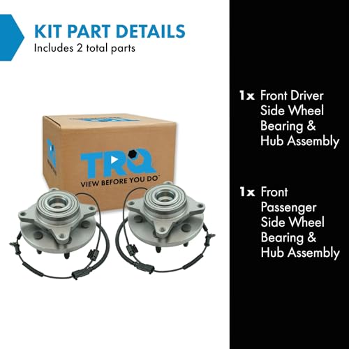 Image of TRQ Front Pair Wheel Bearing and Hub Assembly Set 2 Piece for Ford Lincoln | for 2011-2014 Ford Expedition 2011-2014 Ford F-150 2011-2014 Lincoln Navigator RWD with 6 Lug Wheels