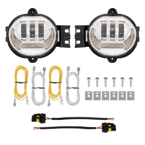 Antibrouillard LED Dodge Ram à clignotant ambré intégré et feux de jour blancs pour pare-chocs avant