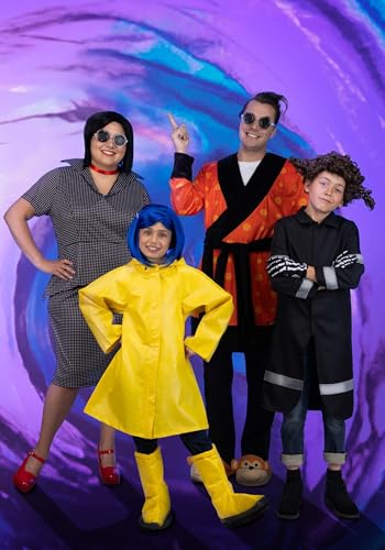 Disfraz Coraline Wybie para niños con chaqueta, peluca y guantes miniatura 3
