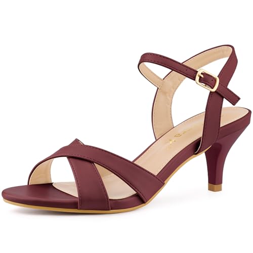 Allegra K Women's Cross Straps Kitten Heel Sandals