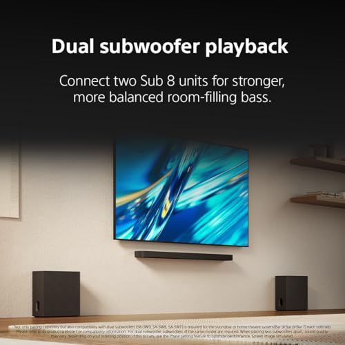 Image of Sony BRAVIA Theater Sub 8 Wireless Subwoofer for Soundbar SA-SW8 | Compatible with BRAVIA Theater (Trio, Quad, Bar 9 /8 /7), HT-A7000 /A5000 /A3000, Direct Connection to Compatible BRAVIA TV