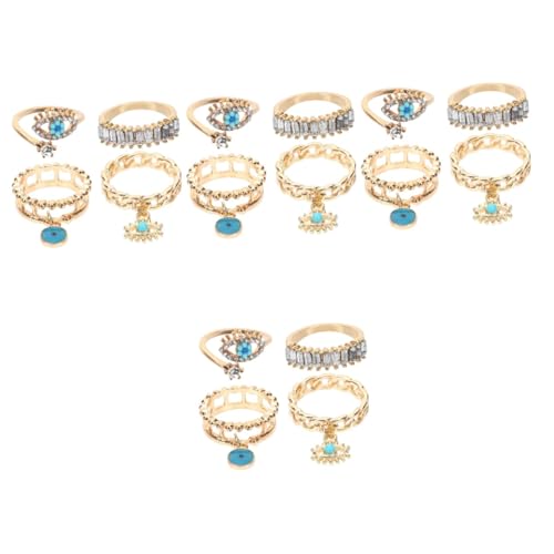 Bague œil maléfique strass de haute qualité avec anneau ouvert ajustable