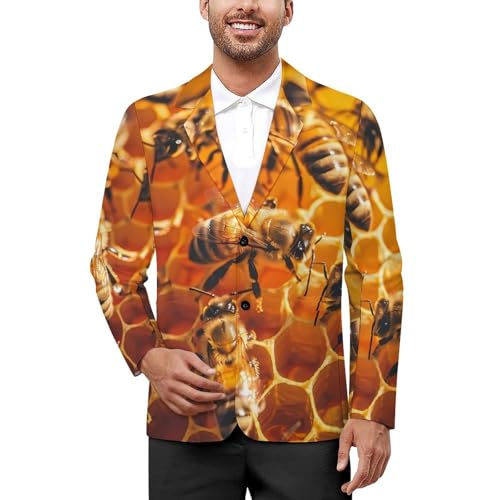 Honey Bee Men's Casual Blazers Slim Fit Sport Coats Blazer Two Buttons Suit Jacket for Work Party