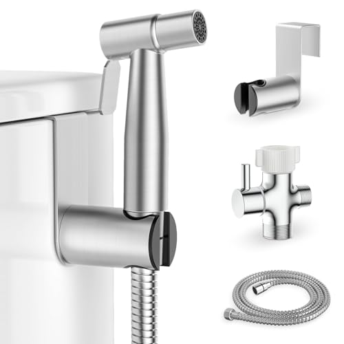 Image of dearocean Handheld Bidet Sprayer for Toilet, Stainless Steel Jet Spray Kit Adjustable Pressure, Leak-Proof Jet Spray, Feminine Wash & Muslim Shower, Wall/Toilet Mount, Used for RV Toilets