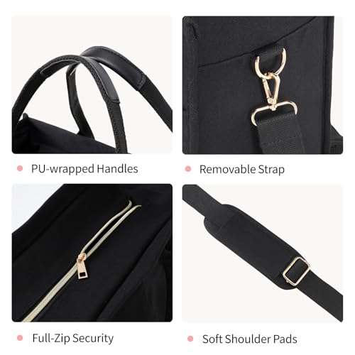 F-color College Tote Bag for School - Large Canvas Teacher Tote Clinical Nurse Bag for Women Nursing Work 6