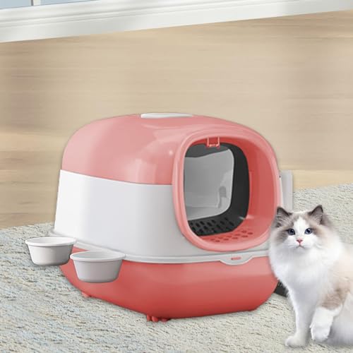 Toilette pour chat intérieure rose lot de 4 bacs pour maison propre