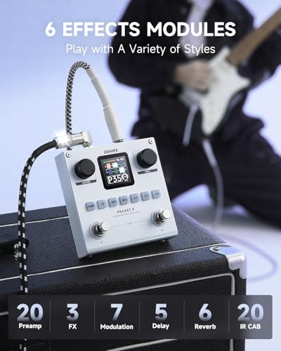 Donner EC7031 Pocket-X Multi Effects Guitar Pedal Guitar/Bass Amp Modeler Multi Effects Processor Portable Rechargeable Guitar Pedal thumb #1