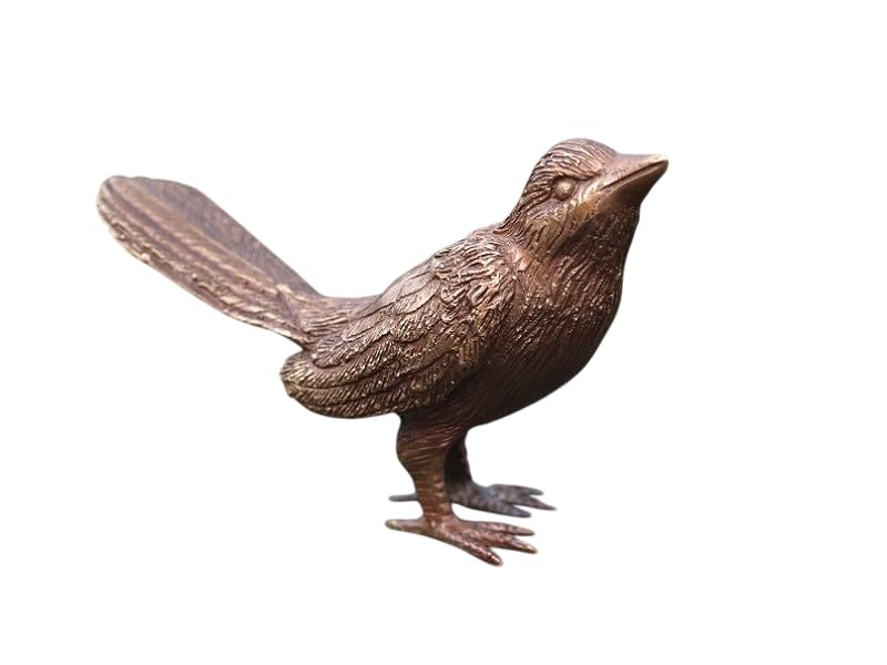 Generisch Bronze-Skulptur Vogel | Flügel geschlossen | 12x4x8cm | Tierfigur aus Bronze | handgefertigt