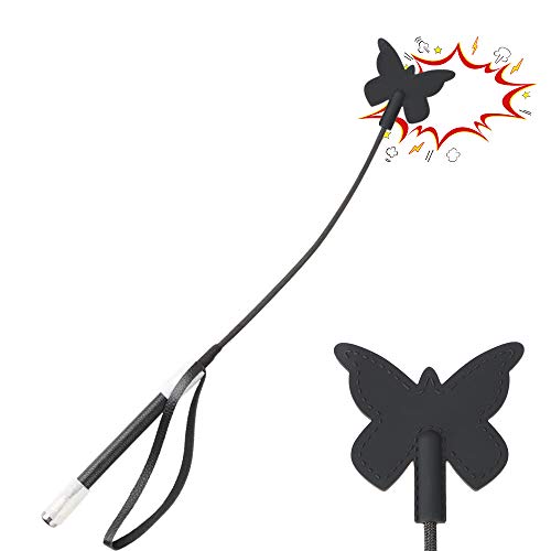 NOPNOG PU leder lange greep tegel peddel, zwarte seksspeelgoed, SM flirtspeelgoed voor paren, 54 cm lang (vlindervorm) - Afbeelding 4