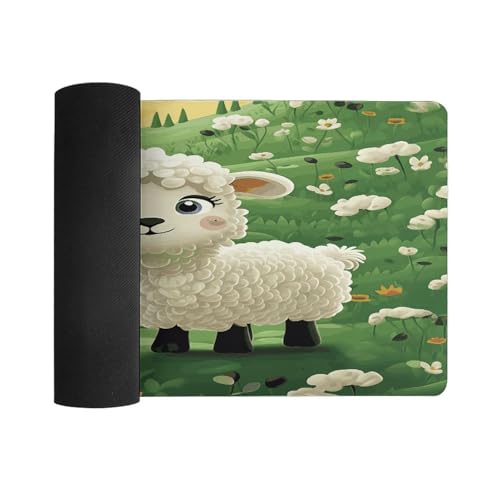 Alfombrilla grande para escritorio de goma con diseño de oveja miniatura 3