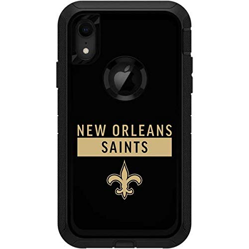 Skinit Decal Skin Compatible with OtterBox Defender iPhone XR - Officially Licensed NFL New Orleans Saints Black Performance Series Design