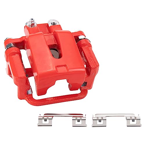 Image of TRQ Rear Right Brake Caliper w /Bracket Performance Red Passenger Side | For 2005-2016 Chrysler 300 2009-2016 Dodge Challenger 2007-2016 Charger 2005-2008 Magnum