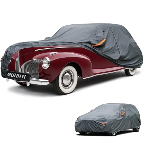 Image of GUNHYI Premium Car Cover Custom Fit Lincoln Zephyr, 16 Layers Heavy Duty Car Cover Waterproof All Weather with Zipper Door for Sun Rain Snow Dust Uv Protection