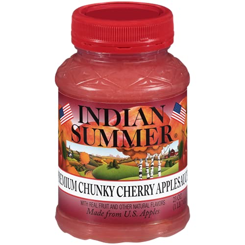 image for Indian Summer Chunky Cherry Applesauce, 23 Ounce (Pack of 6)