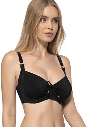 DORINA Curves Fiji Women's Full Cup Non-Padded Underwire Bikini Top D17026A - Plus Sizes C to F Cups - Black - 36D