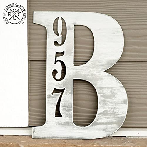 Rocc Rusted Orange Craftworks Co. - Letter Address Plaque 3 Sizes Personalized Address Plaque Address Numbers For Houses With Street Name Metal Address Plaque Address Plaques For House Numbers #TOP5