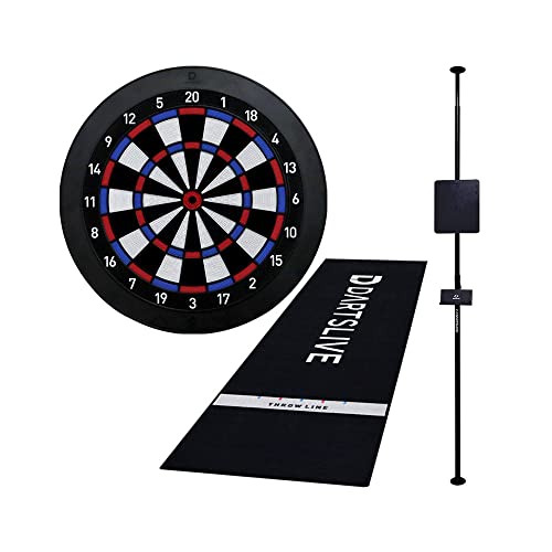 DARTSLIVE Home Dartboard + Pole Stand + Home Throw Line Mat Dart Set, Soft Dartboard Set, Darts Stand, Disaster Prevention Throw Mat, Home Darts Set