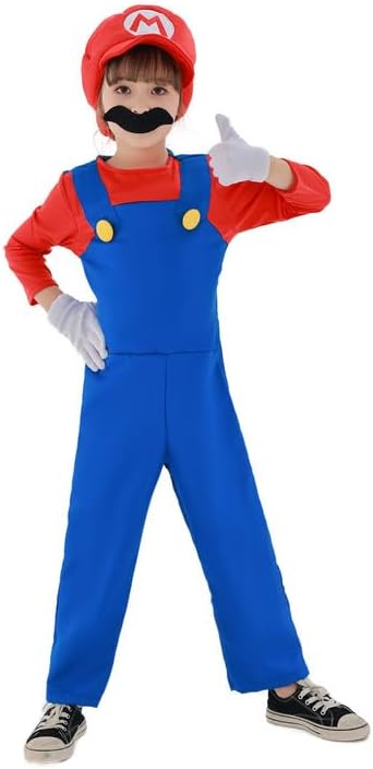 Miniatura 3 de Disfraz de anime de superhéroes de dibujos animados con mono, sombrero, bigote y guantes para fiesta de carnaval de Halloween