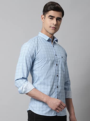 Image of Majestic Man Cotton Checkered Slim Fit Casual Shirt For Men