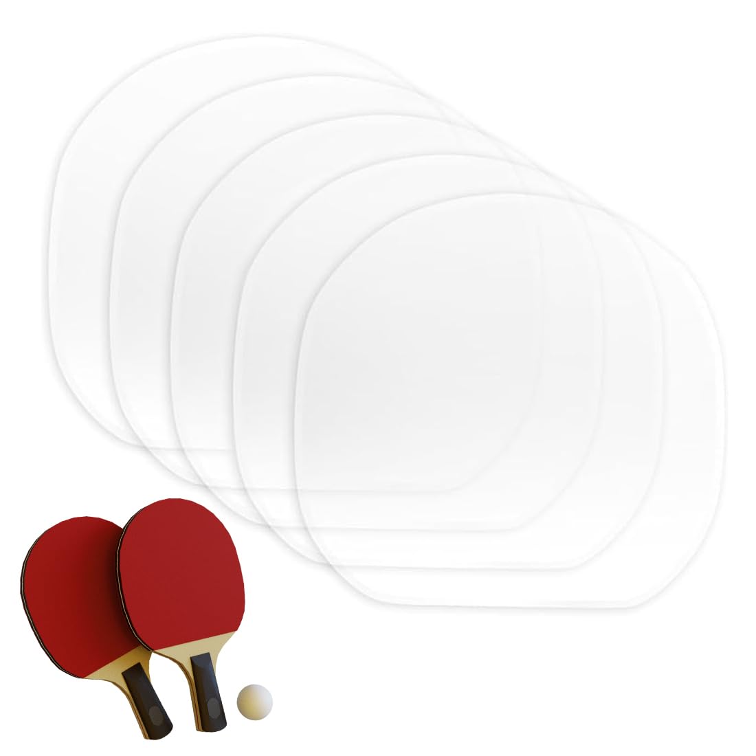 CATZUM 6 Films protecteurs Autocollants pour Raquettes de ping-Pong : Film Protecteur Transparent, Accessoires pour Raquettes de ping-Pong. - 1