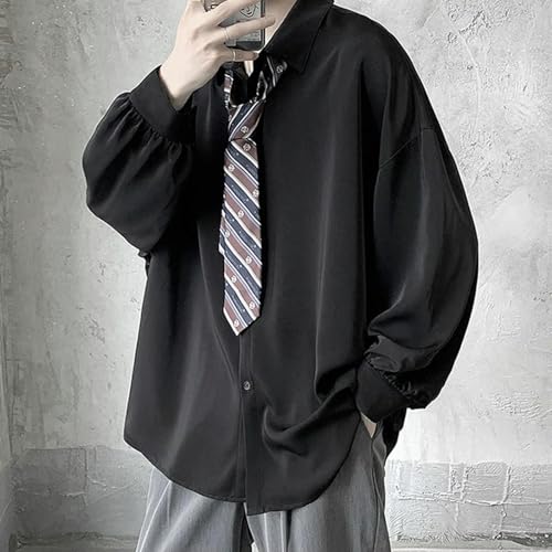 Chemise blanche cravate noire homme ample et confortable taille M