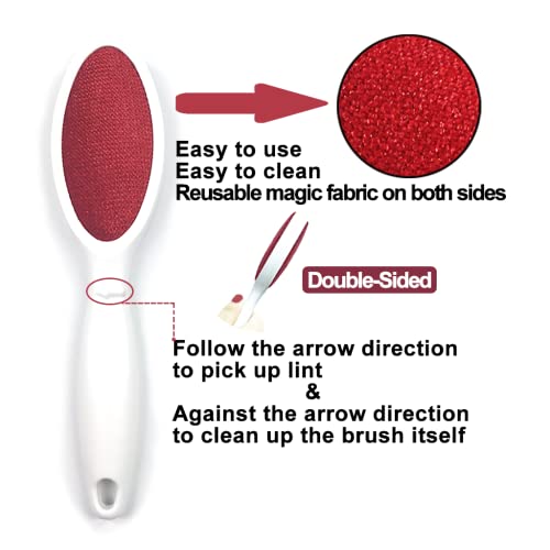Superwash Plus Lint Brush For Clothes, Magic Velvet Lint And Pet Hair Remover, Lint Remover Fabric Carpet And Couch, Double Sided Reusable Lint Brush 4 Packs #TOP1
