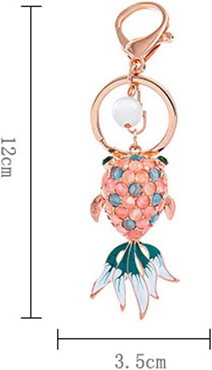 Keychain Rhinestone Fish Pendant Keyring 3D Animal Iced Out Metal Key Ring Bag Charm Christmas Birthday Gift Keychains Key Chain Key Ring Holder for Men and Women - Image 3