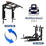 BDL Wall Mounted Pull Up Bar Chin Up bar Multifunctional Dip Station for Indoor Home Gym Workout, Power Tower Set Training Equipment Fitness Dip Stand Supports to 440 Lbs - Image 2